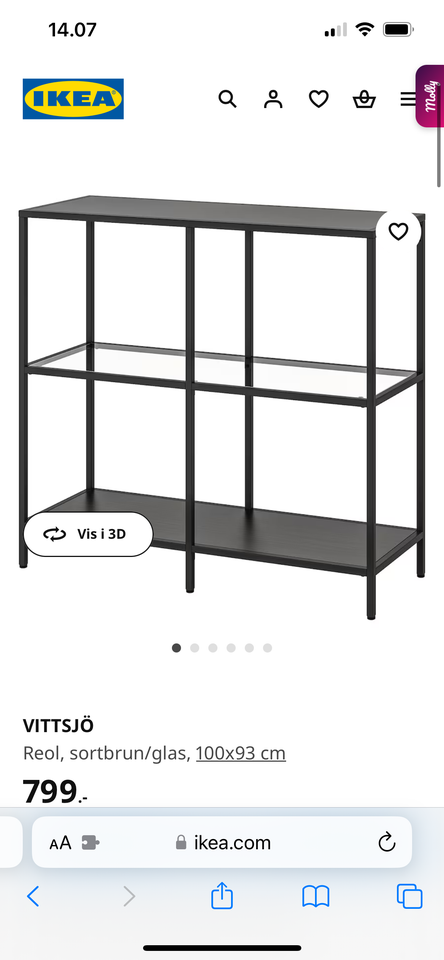 Reol Ikea b: 100 d: 36 h: 93