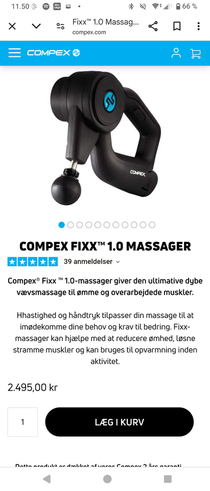 Massage, Compex Fixx 1.0, Compex