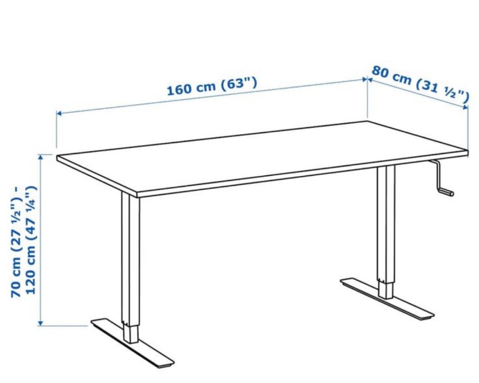 Skrivebord, Skarsta Ikea , b: 160 d: