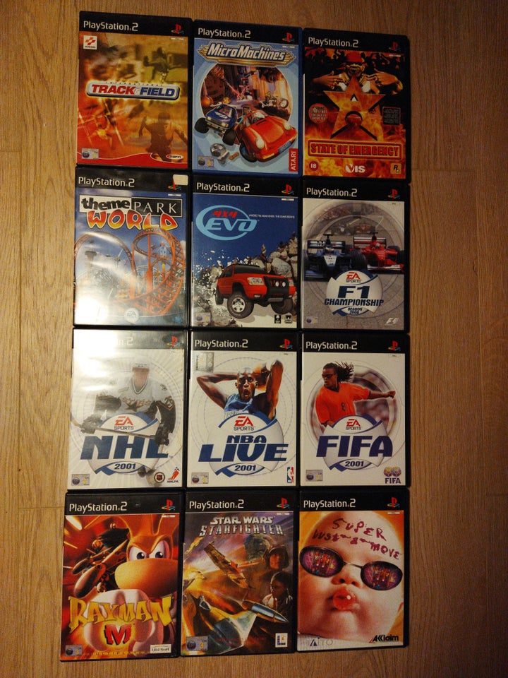 12 spil, 100 kr. + fragt, PS2