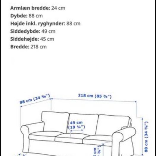 Sofa stof 3 pers