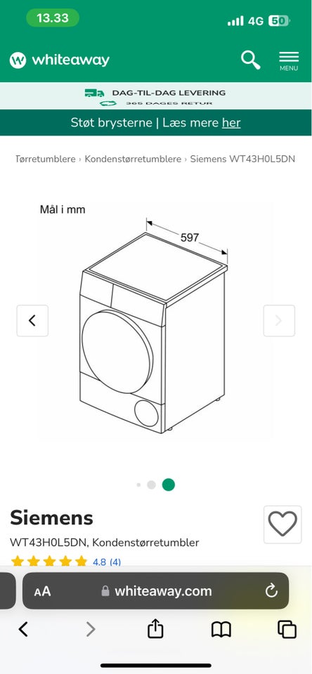 Tørretumbler, Siemens,