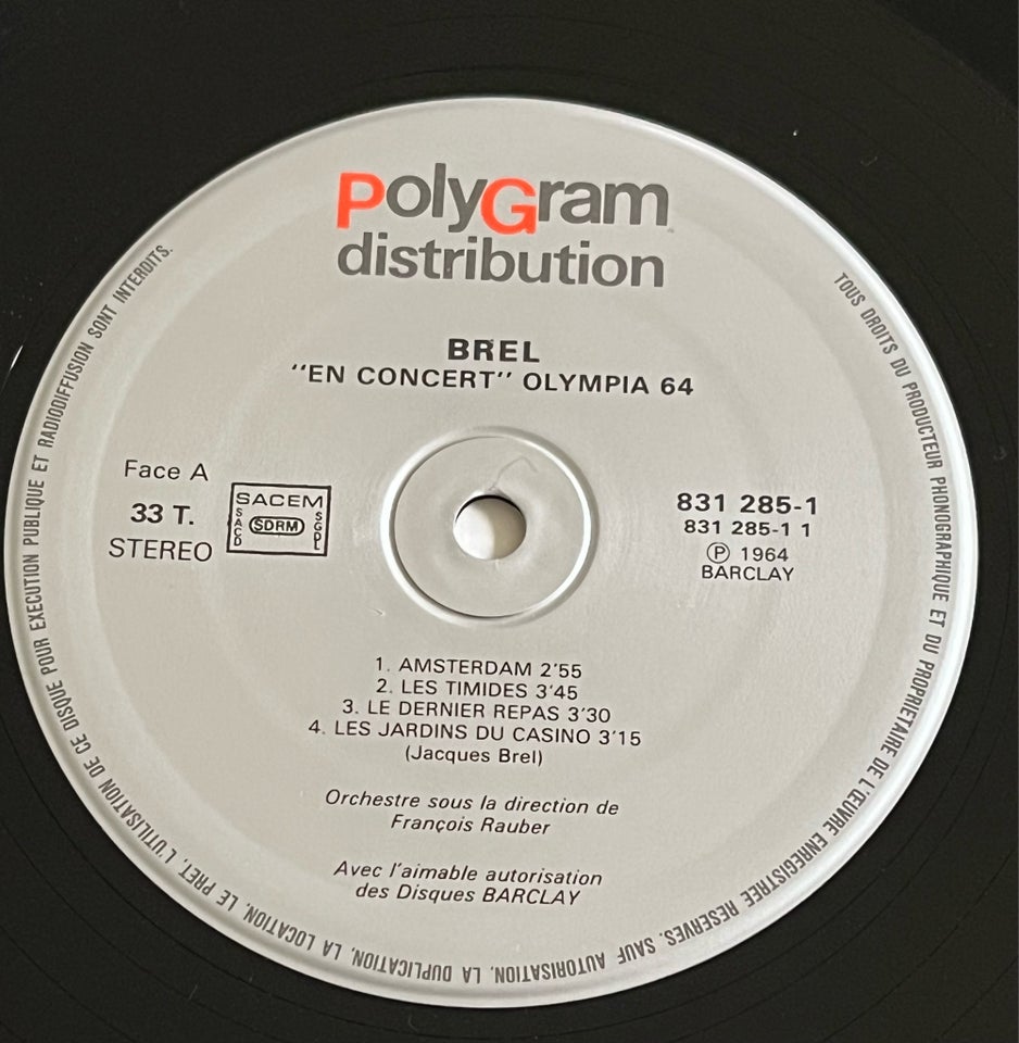 LP, Jacques Brel, En Concert