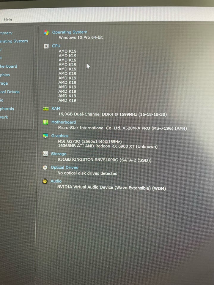 Andet mærke, Rx6900xt, 32 GB ram