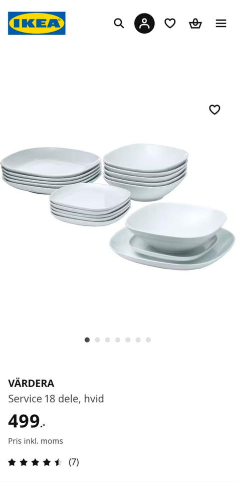 Porcelæn Tallerken sæt Ikea