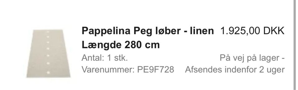 Løber, Plast, b: 71 l: 280