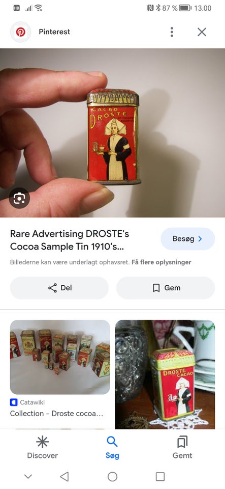 Droste cacao miniature Tin 110 år