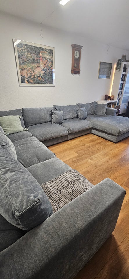 Hjørnesofa stof 6 pers