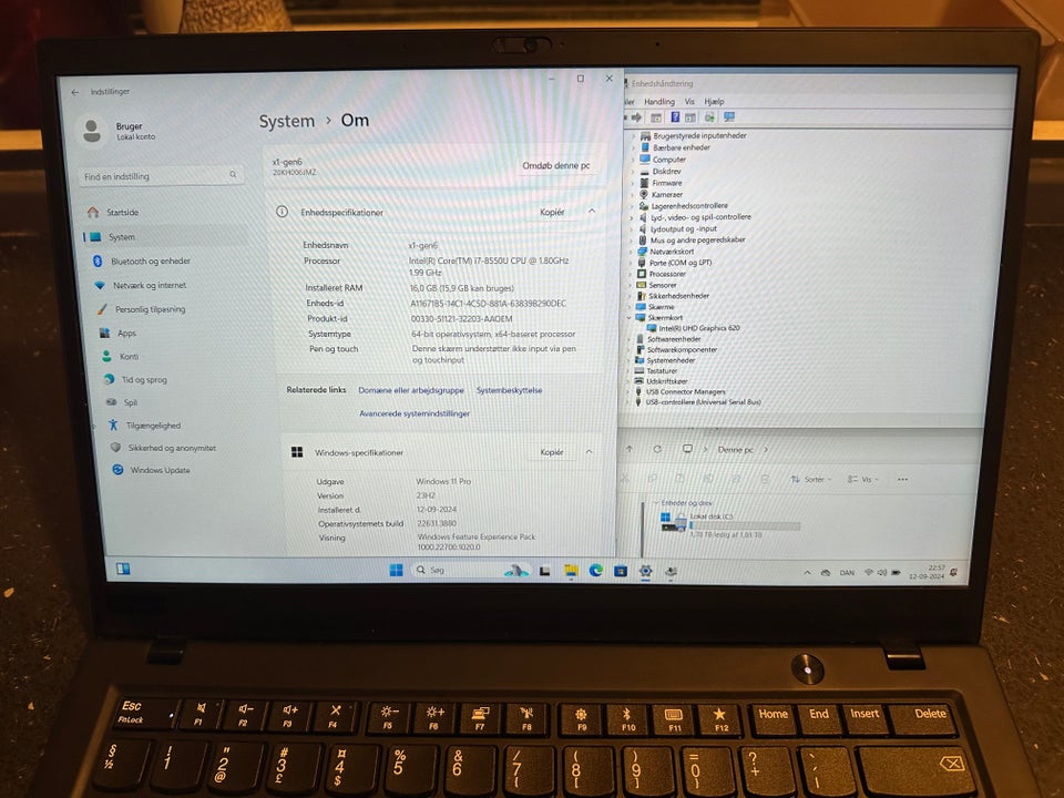 Lenovo X1 Carbon 6th gen, 2 GHz, 16 GB