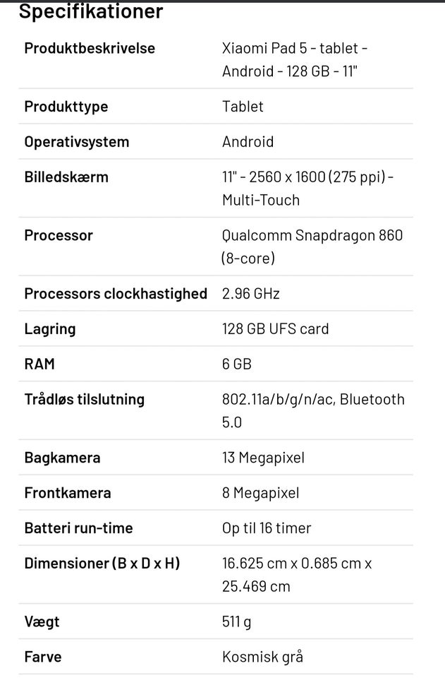 Andet mærke, Xiaomi Pad 5