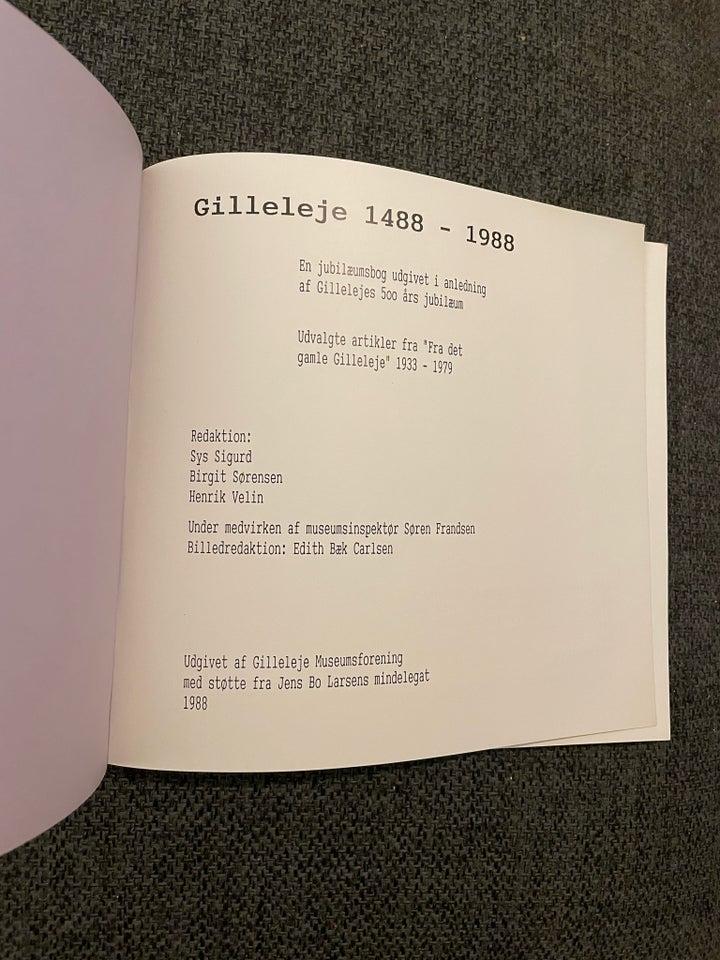 Gilleleje 1488 - 1988  Gilleleje