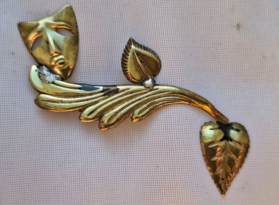 Broche, forgyldt, Vintage / art