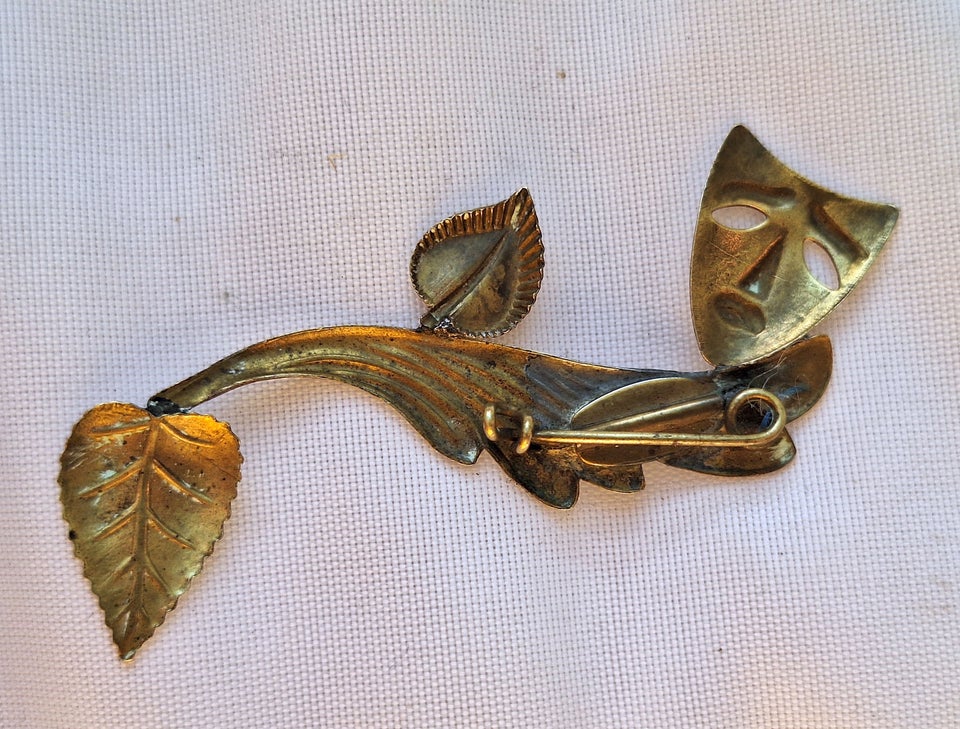 Broche, forgyldt, Vintage / art