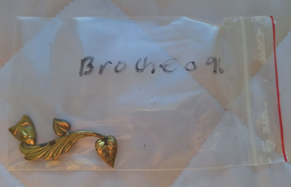 Broche, forgyldt, Vintage / art