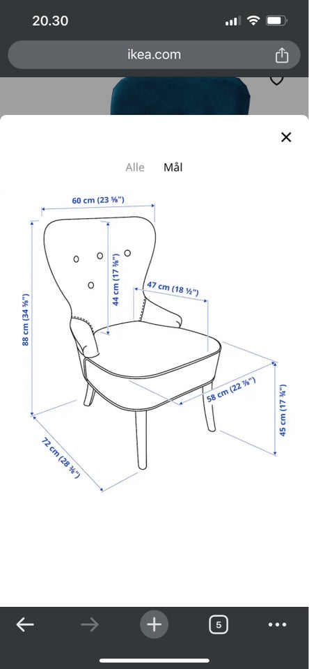 Lænestol stof IKEA