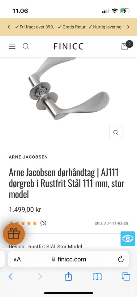 Dør håndtag, Arne Jacobsen