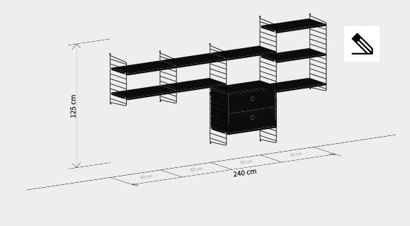 Reolsystem Strings b: 240 d: 40 h: