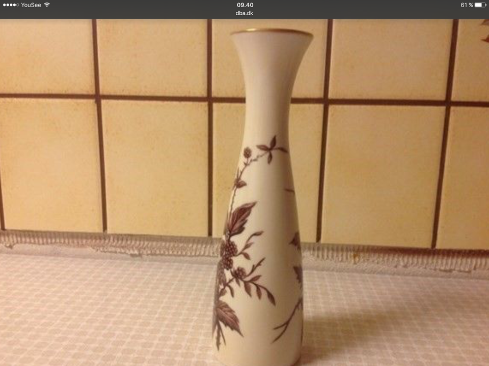 Keramik Porcelæn Vase med Brun