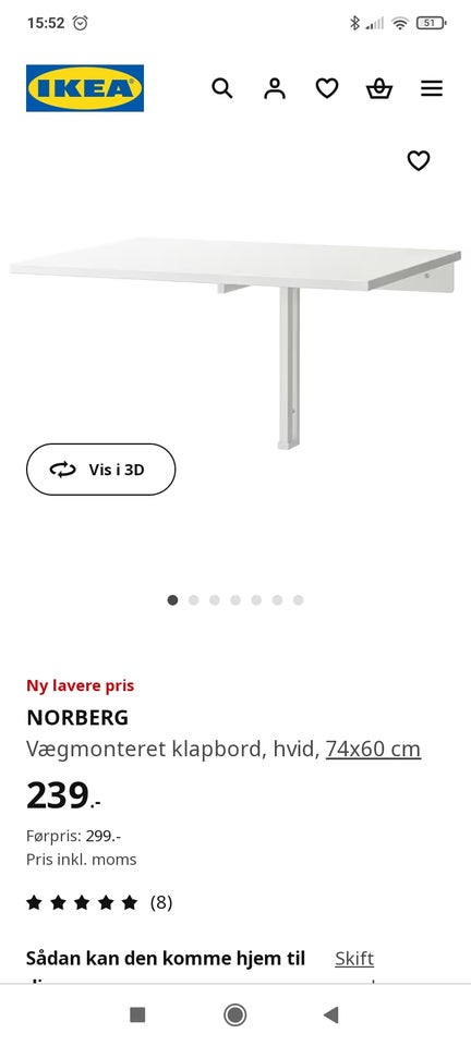 Klapbord Ikea laminat