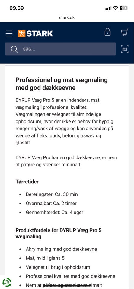 Vægmaling, Dyrup pro, 9 liter