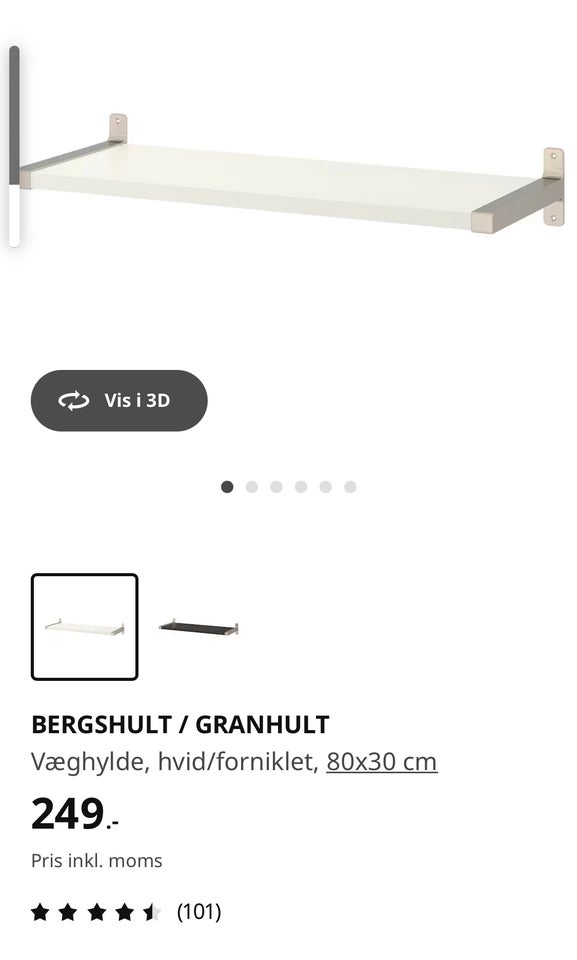 Hylde/hylder/bøjlestang, Ikea