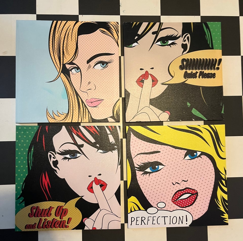 Pop art billeder, b: 40 cm h: 40 cm