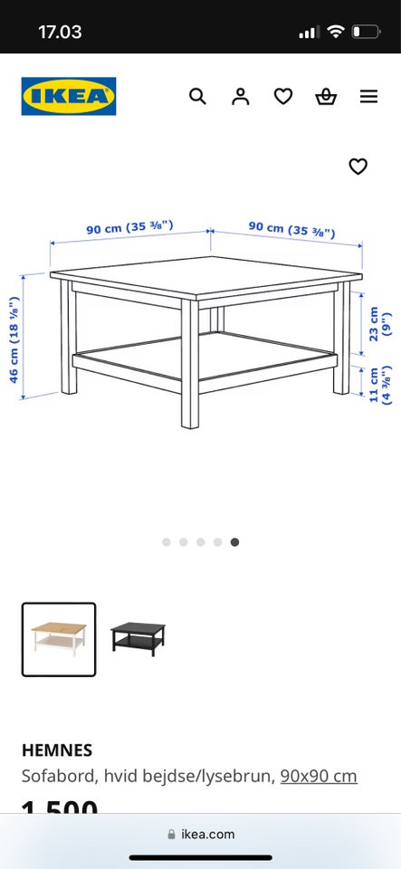 Sofabord, Ikea HEMNES