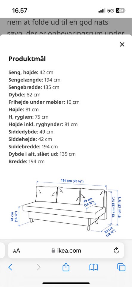 Sovesofa Ikea älvdalen