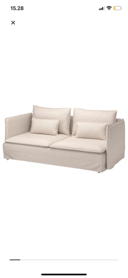 Sofa, hør, 5 pers.