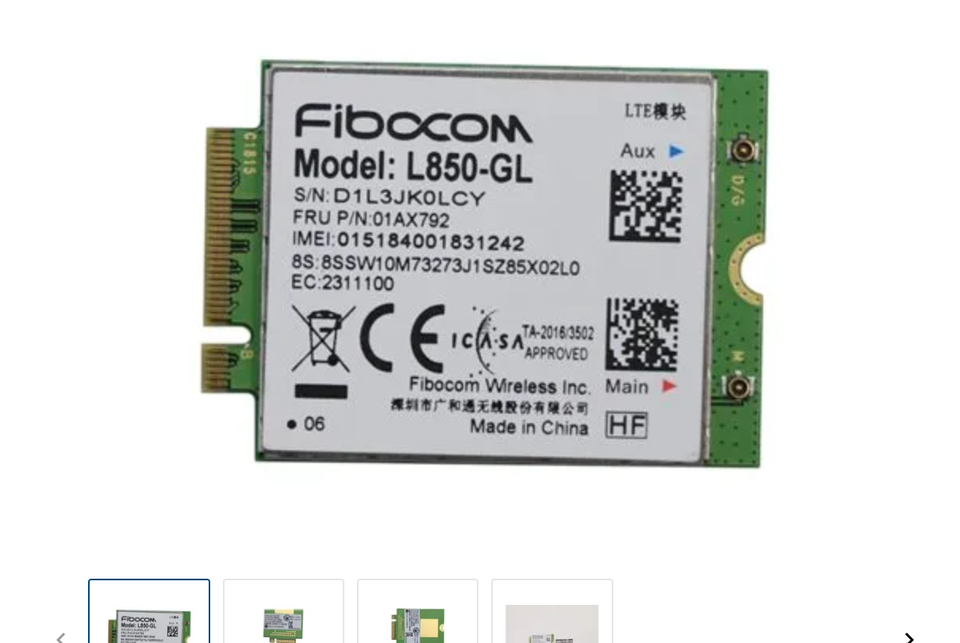 Modem, lenovo Fibocom l850-gl