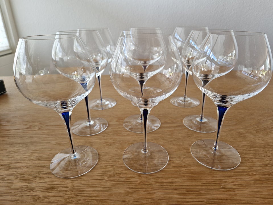 Glas Rødvinsglas med blå dråve