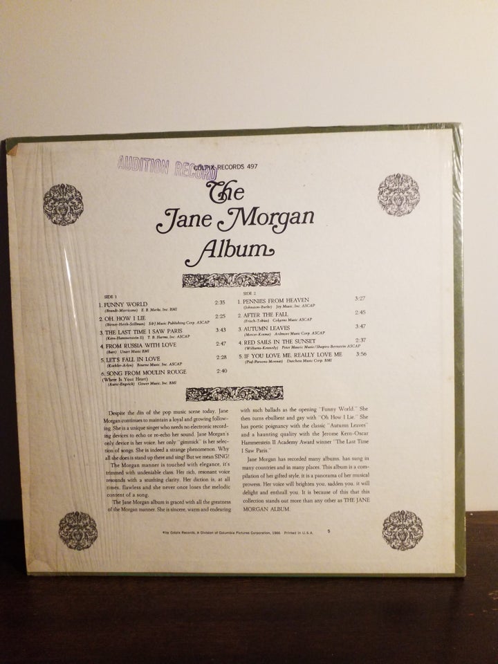 LP THE JANE MORGAN ALBUM Andet