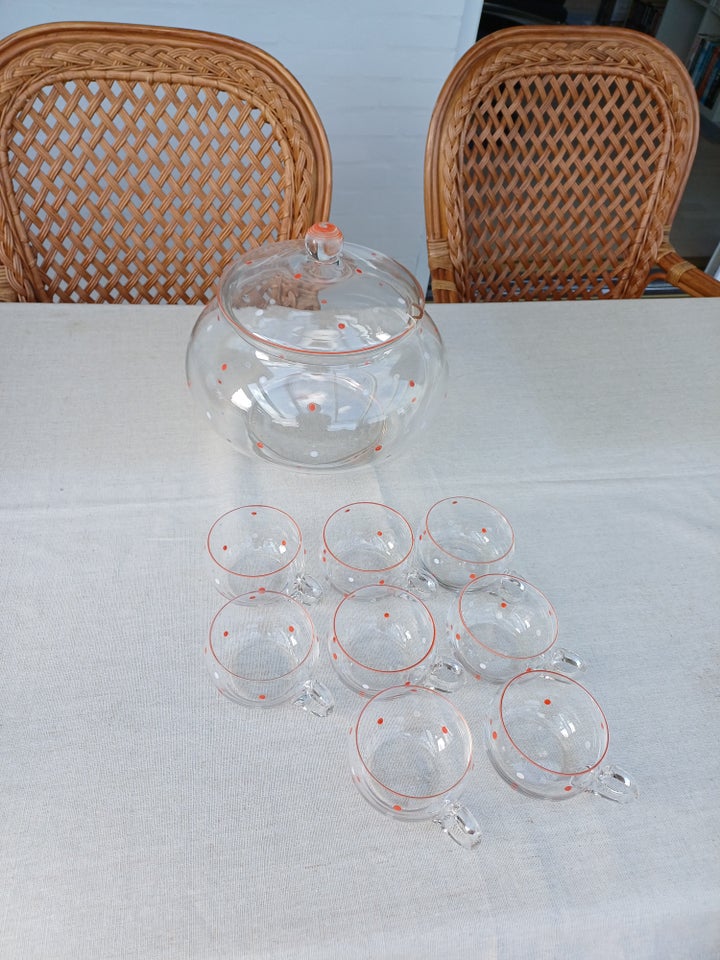 Glas Punch bowle i glas med 8