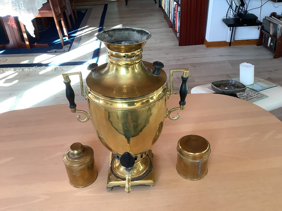 Samovar, Messing, 125 år gl.