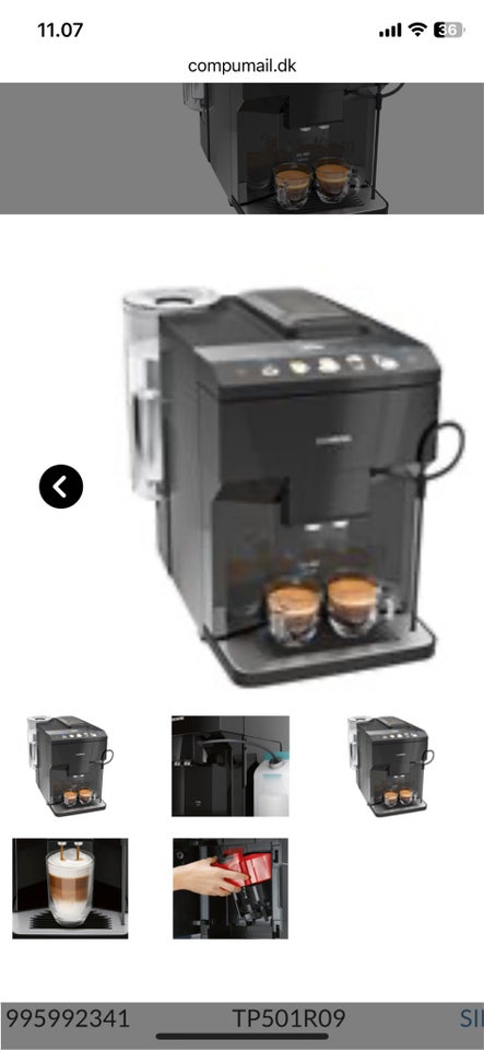 Siemens automatisk kaffemaskine 