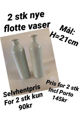 Vase 2 stk nye flaske vaser Nye