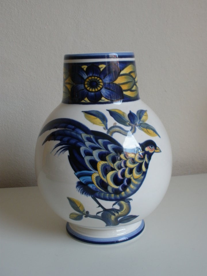 Blå Fasan stor vase nr 818, Royal