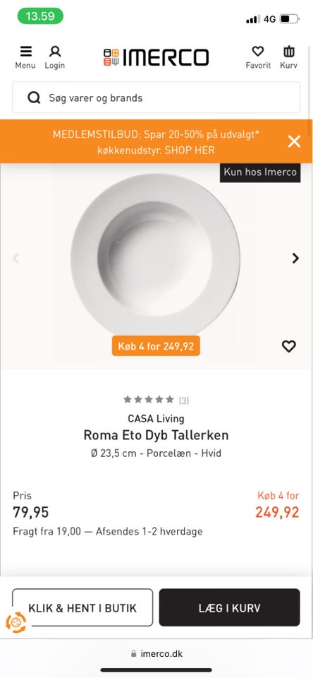 Porcelæn Tallerken tallerkner