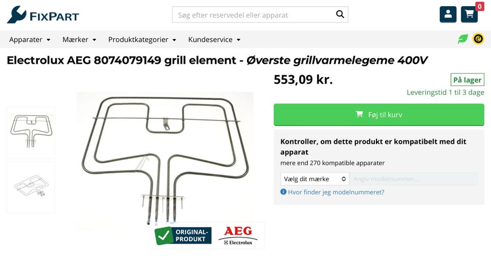 Varmluftsovn andet mærke AEG