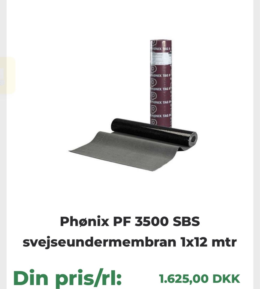 Phønix tagpap. Luksus tagpap