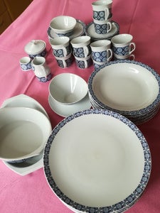 Porcelæn Spise- og kaffestel Blå