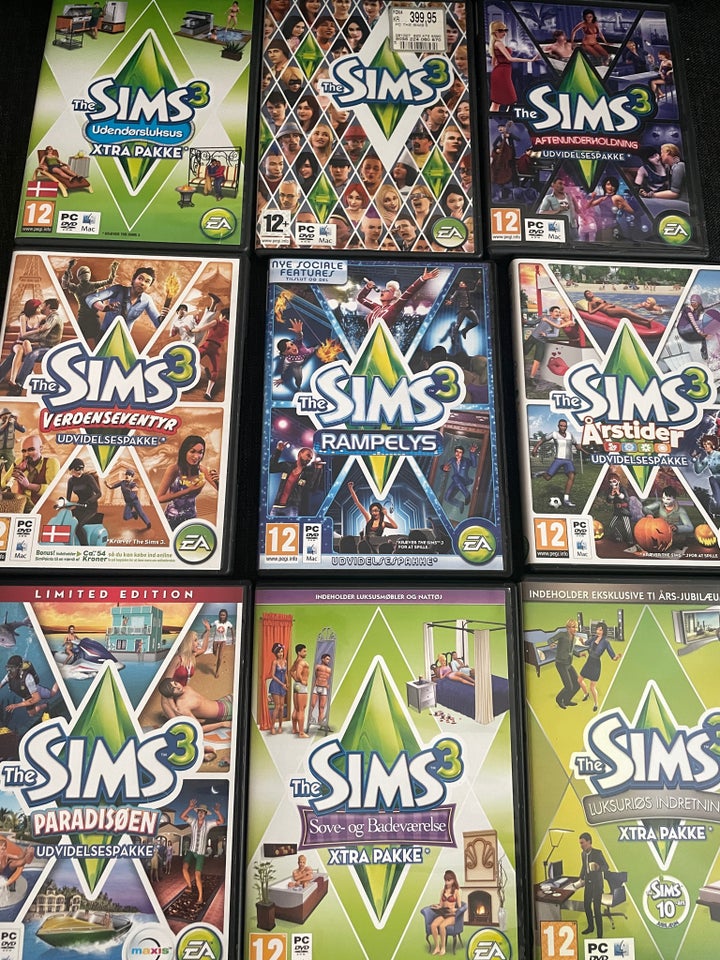 Sims 3 grundspil + 8 pakker, til pc,