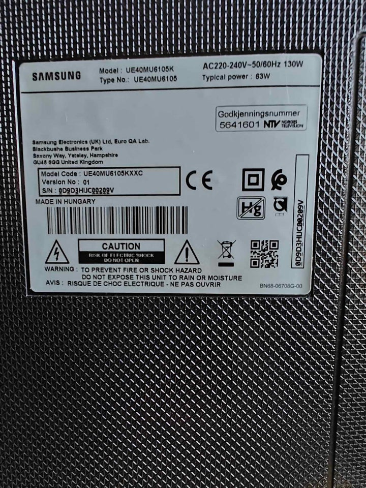 LED Samsung UE40MU6105KXXC