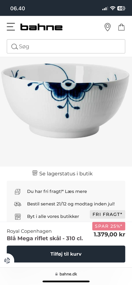 Porcelæn, Skål, Royal Copenhagen