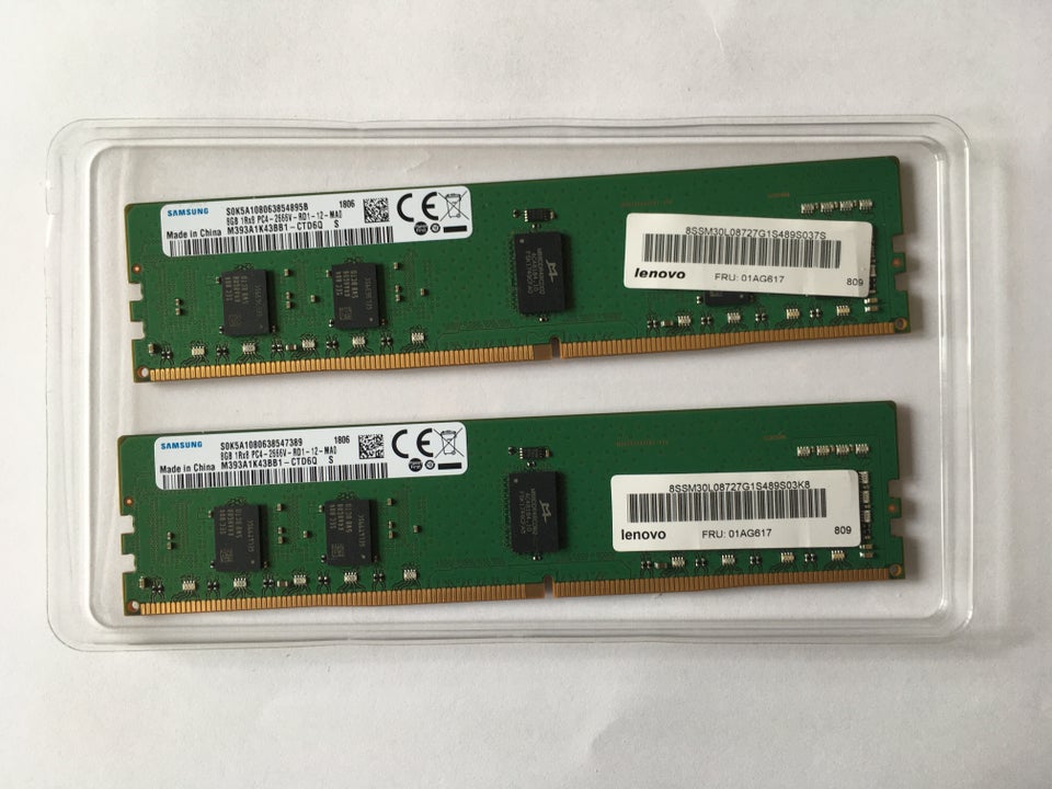 2 x 8GB original Lenovo server RAM 8