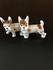 Porcelænsfigur 2 foxterier