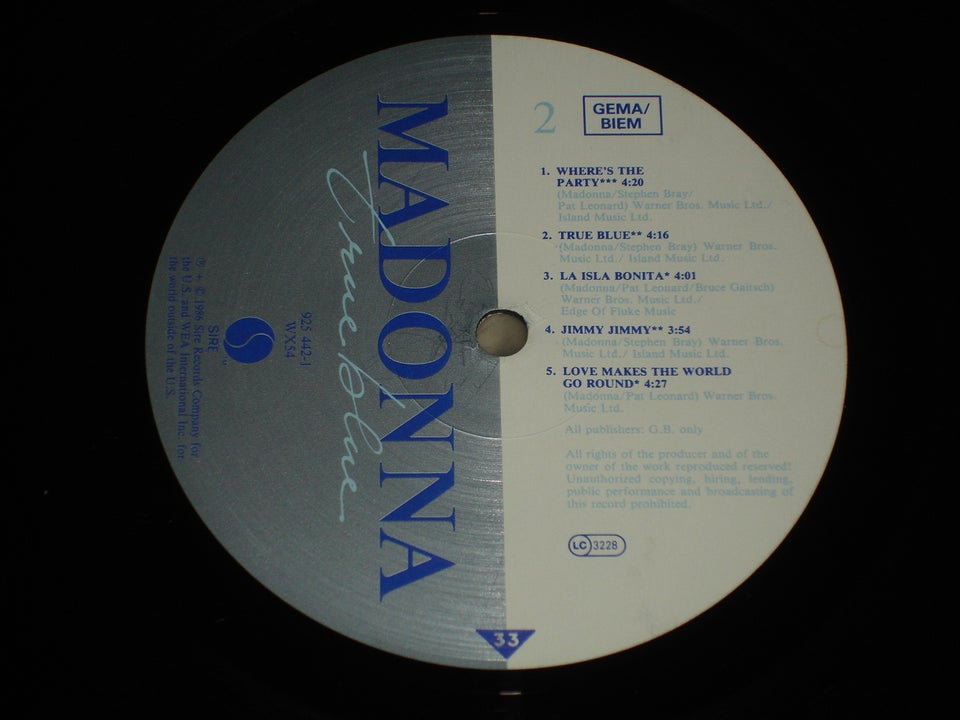 LP, Madonna, True Blue