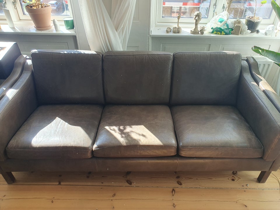 Sofa, læder, 3 pers.