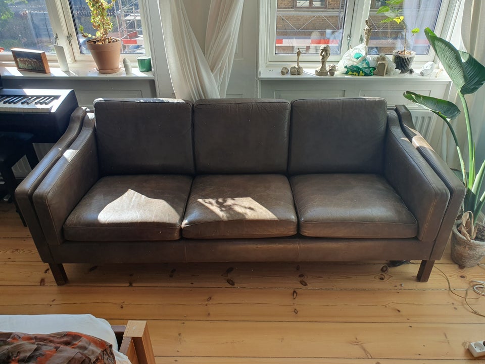 Sofa, læder, 3 pers.