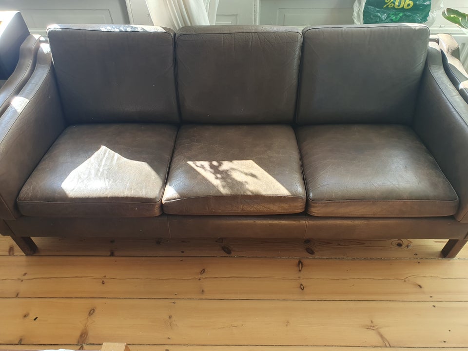 Sofa, læder, 3 pers.